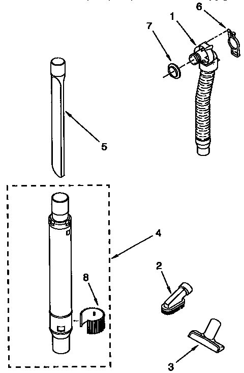 Hose and attachment parts