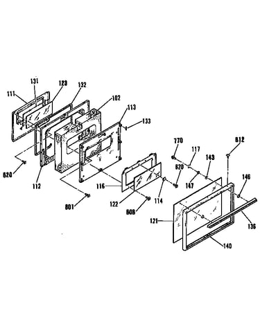 Oven door section