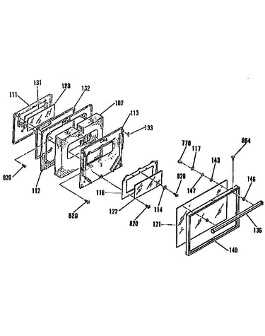 Oven door section