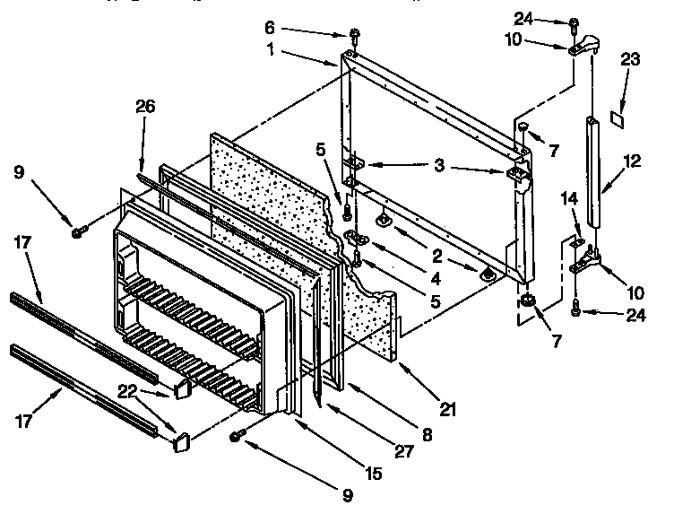 Freezer door parts