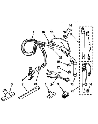 Hose and attachment parts