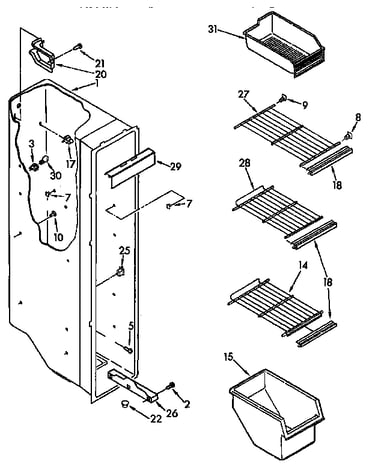 Freezer liner parts