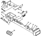 Kenmore 1069532581 motor and ice container parts diagram