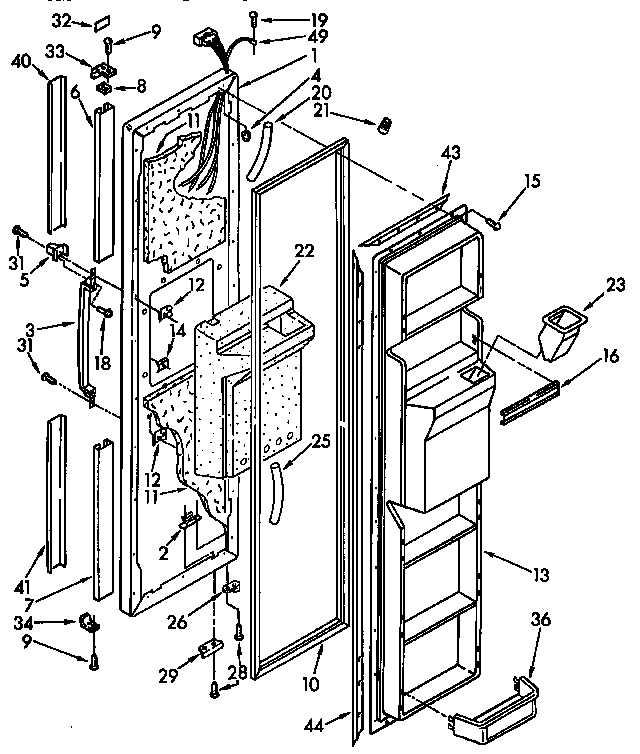 Freezer door parts