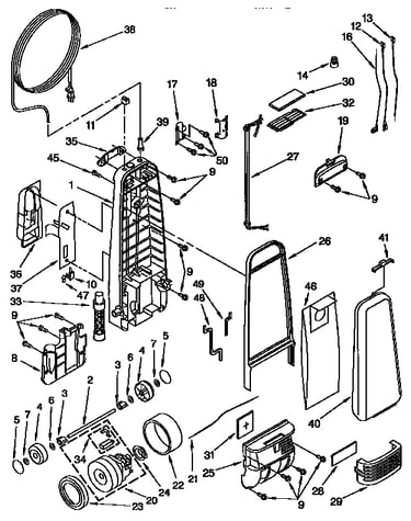 Dust compartment parts