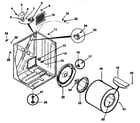 Kenmore 41798988150 cabinet, drum, heater assembly diagram