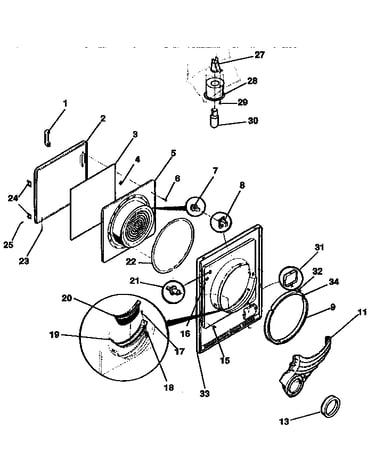 Door, front panel, lint filter