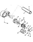Motor, fan housing, exhaust duct