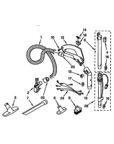 Hose and attachment parts