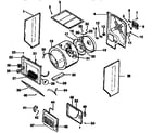 Kenmore 41799370110 dryer, cabinet, drum, heater diagram