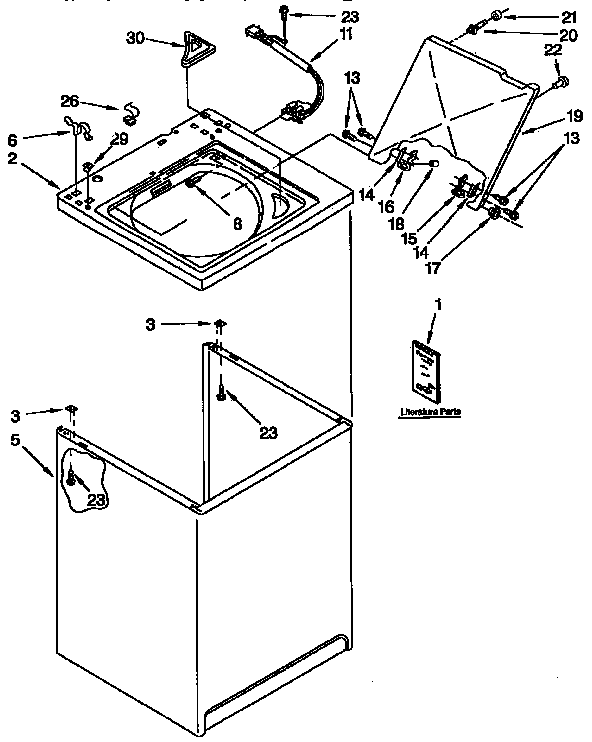 Top and cabinet parts