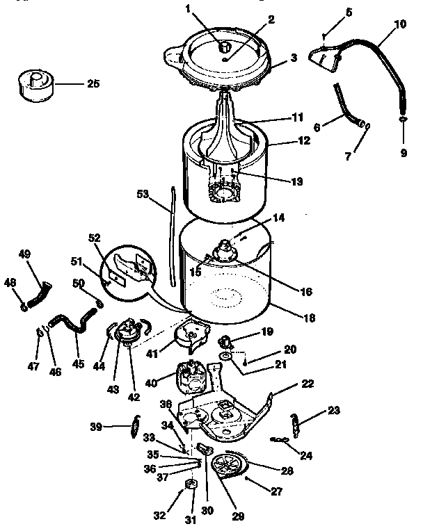 WASHER-TUBS, HOSES, MOTOR