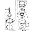 Kenmore 11091564100 agitator, basket and tub parts diagram
