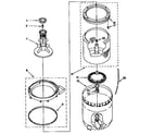 Kenmore 11091551200 agitator, basket and tub parts diagram