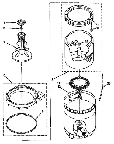 Agitator, basket and tub parts