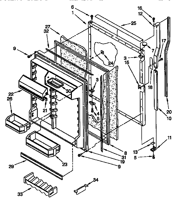 Refrigerator door parts
