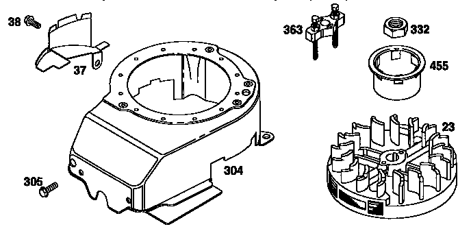 FLYWHEEL AND BLOWER HOUSING