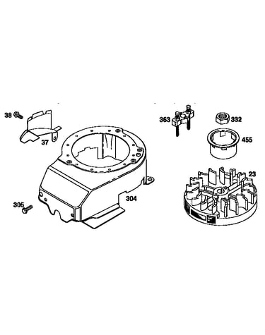 Flywheel and blower housing