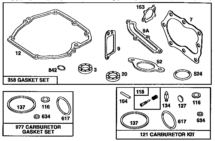 GASKET SET/CARBURETOR GASKET SET/CARBURETOR KIT