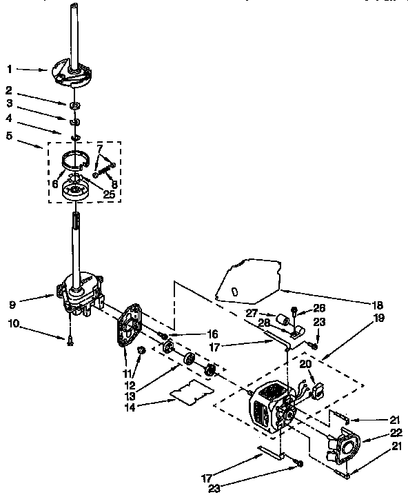Brake, clutch, gearcase, motor and pump parts