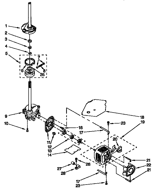 Brake, clutch, gearcase, motor and pump parts