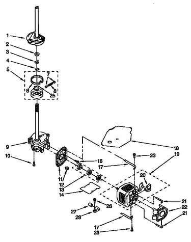Brake, clutch, gearcase, motor and pump parts
