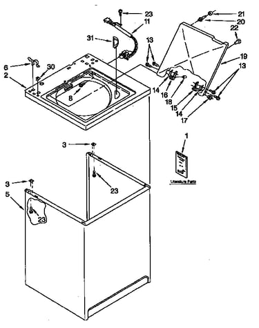Top and cabinet parts