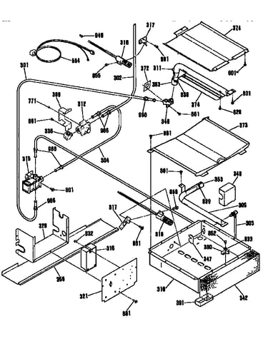 Broiler and oven burner section
