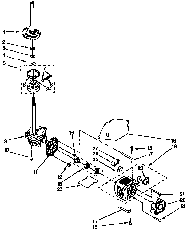 Brake, clutch, gearcase, motor and pump parts