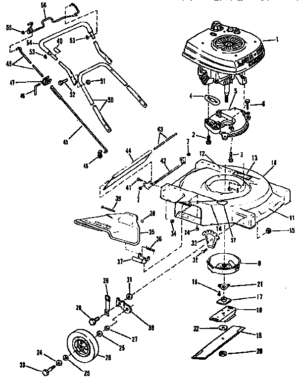 DECK, SHROUD AND HANDLE GROUP