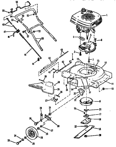 Deck, shroud and handle group