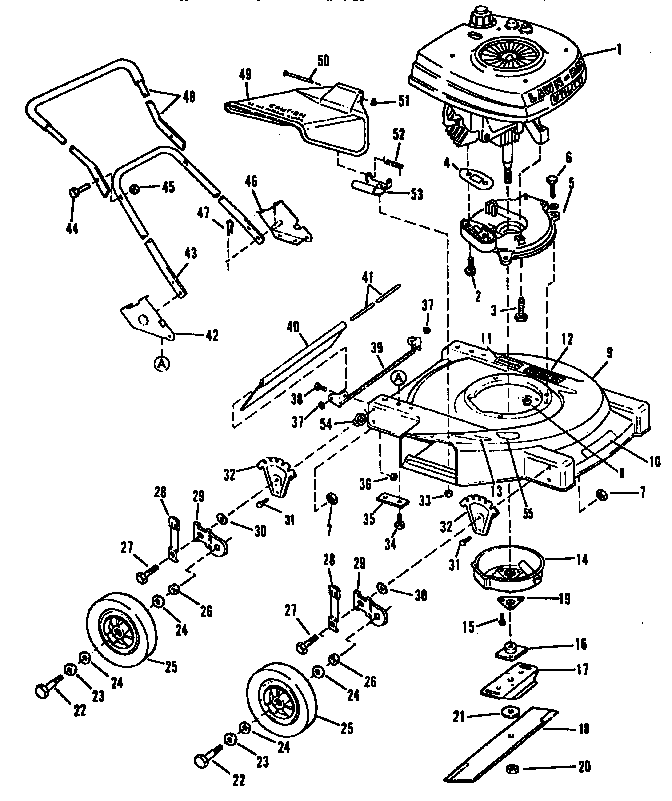Deck, shroud and handle group