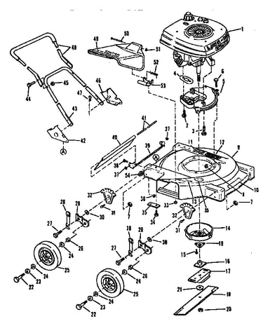 Deck, shroud and handle group