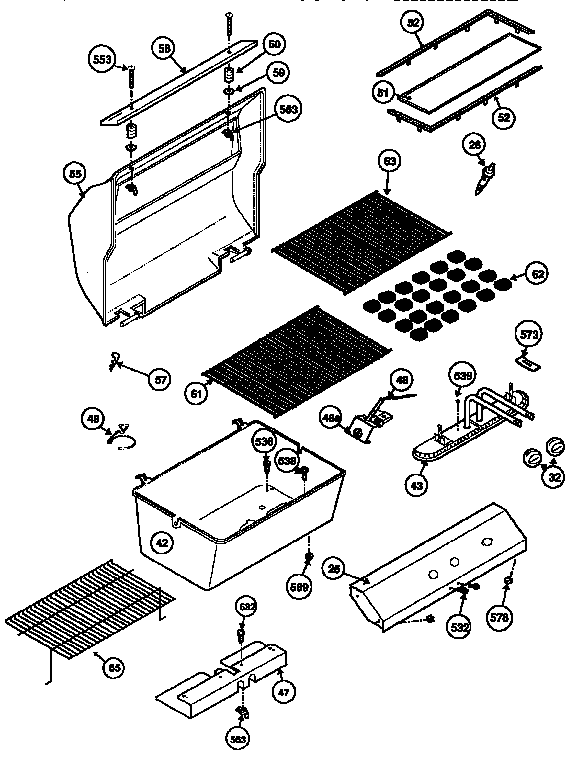 Grill and burner section