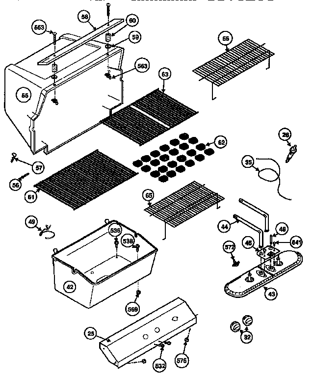 Grill and burner section