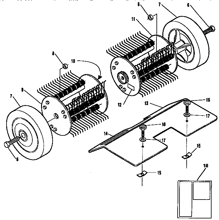 Tine and wheel assembly