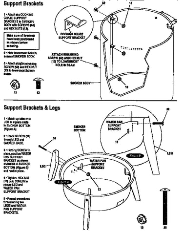Support brackets and support brackets and legs