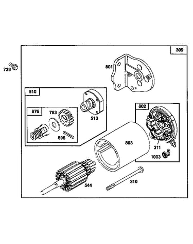 Motor and drive assembly