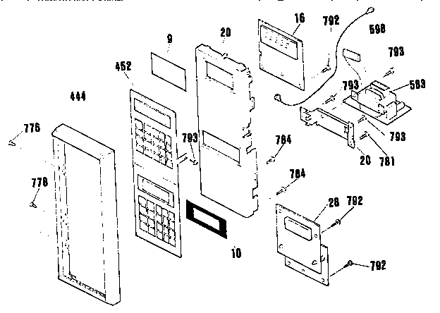Microwave control panel section