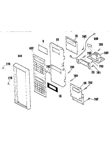 Microwave control panel section