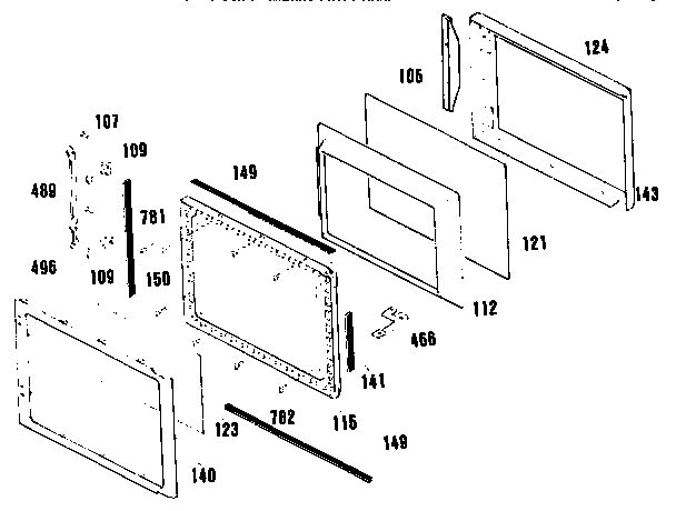 Microwave door section