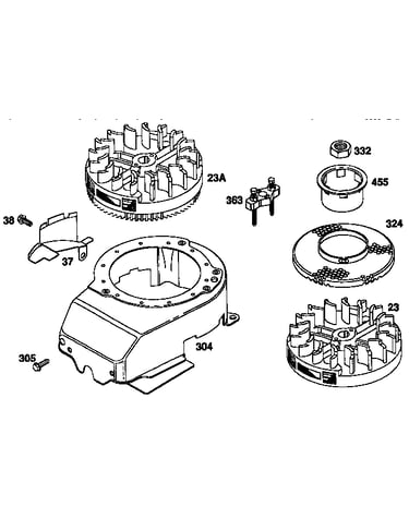 Blower housing and flywheel assembly