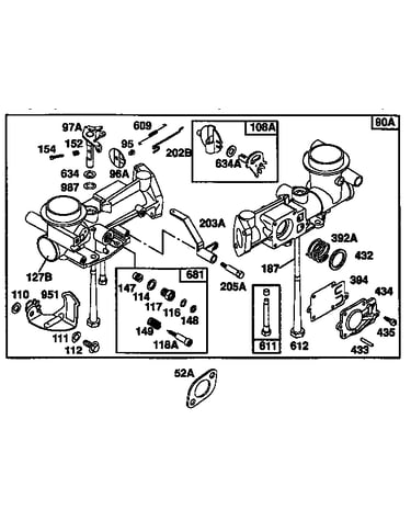 Exploded view-carburetor assembly
