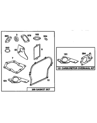 Carburetor overhaul kit and gasket set