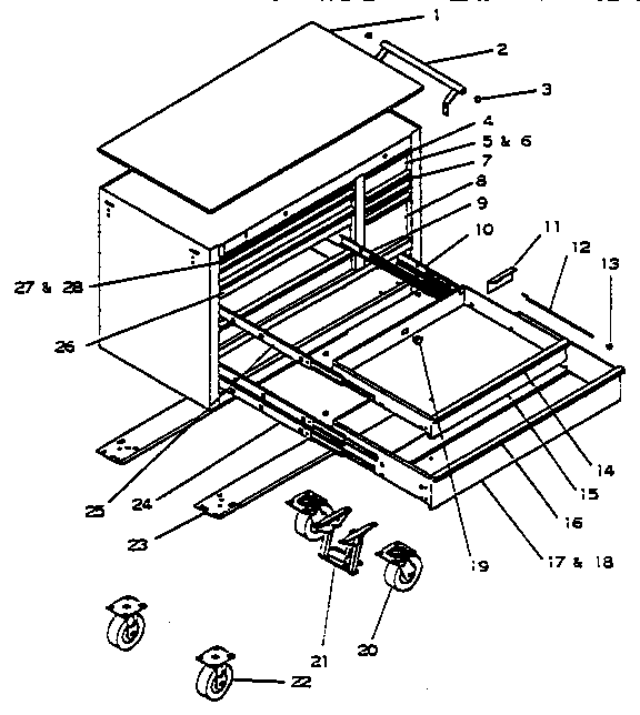 10 drawer tool cart