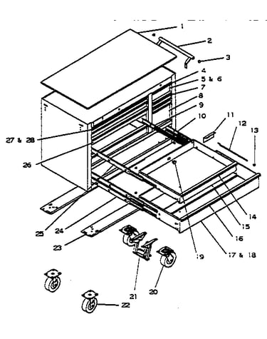 10 drawer tool cart