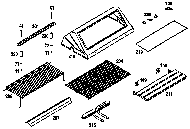 Grill top and cooking grate