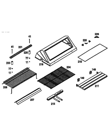 Grill top and cooking grate