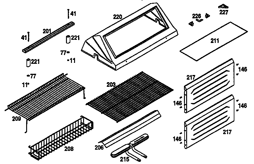 Grill top and cooking grate