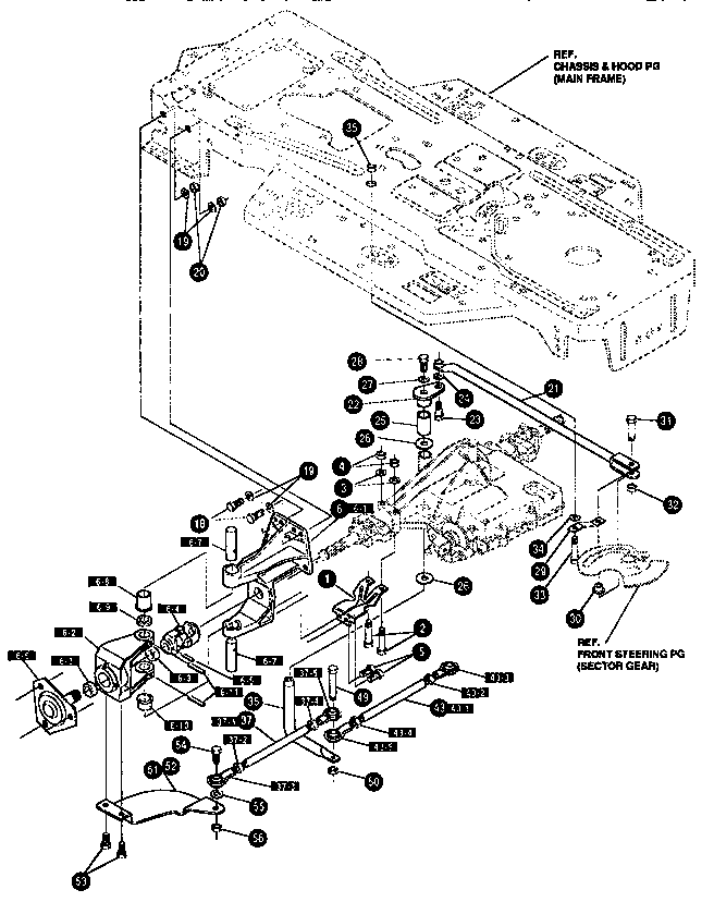 Rear steering assembly